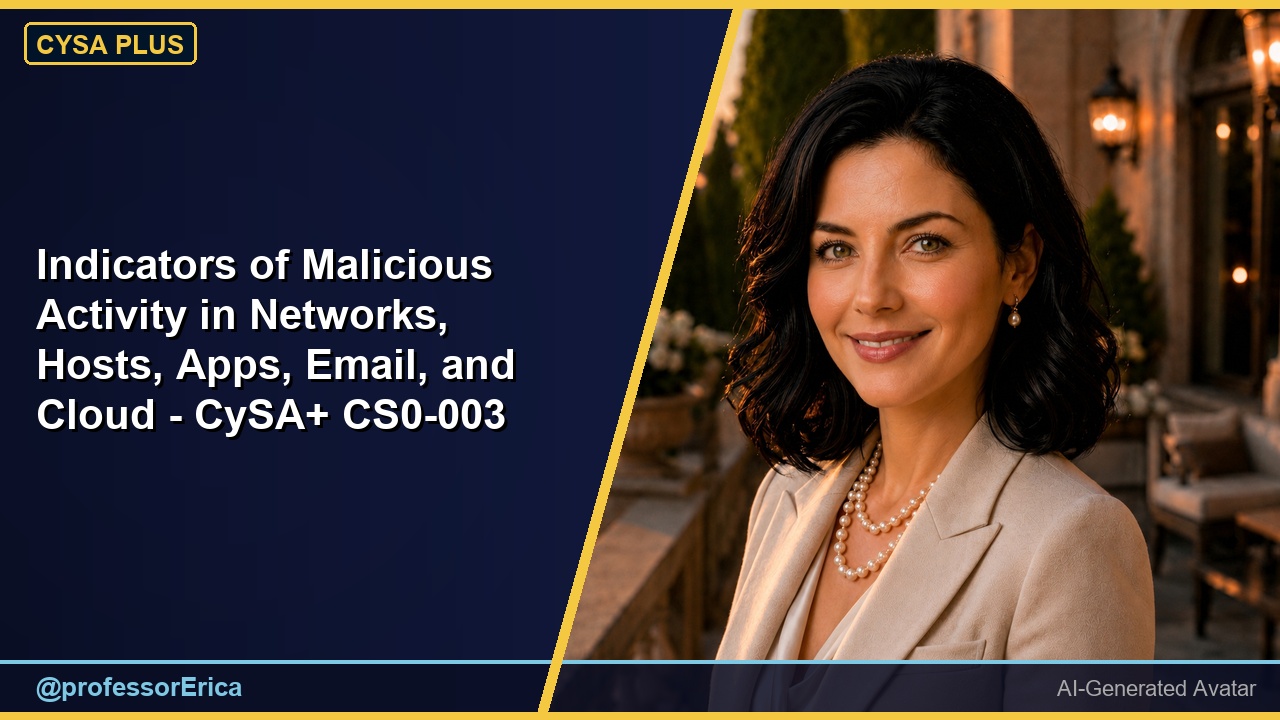 Indicators of Malicious Activity in Networks, Hosts, Apps, Email, and Cloud - CySA+ CS0-003