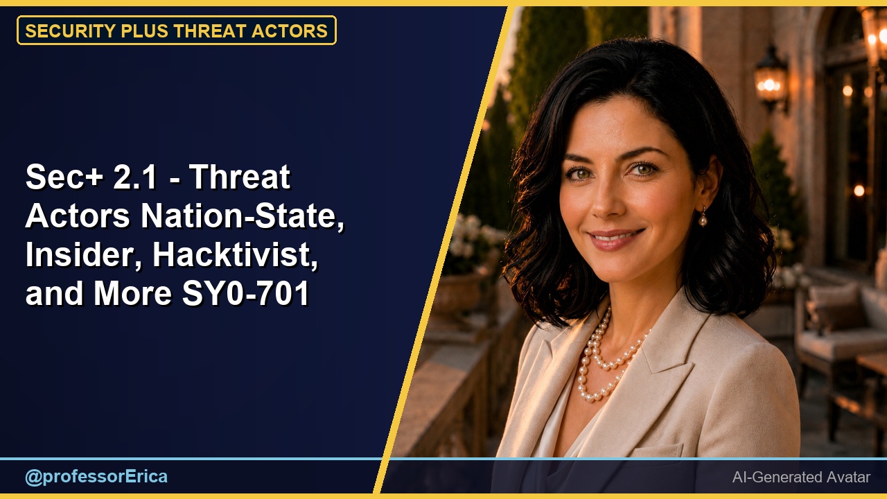 Sec+ 2.1 - Threat Actors Nation-State, Insider, Hacktivist, and More SY0-701