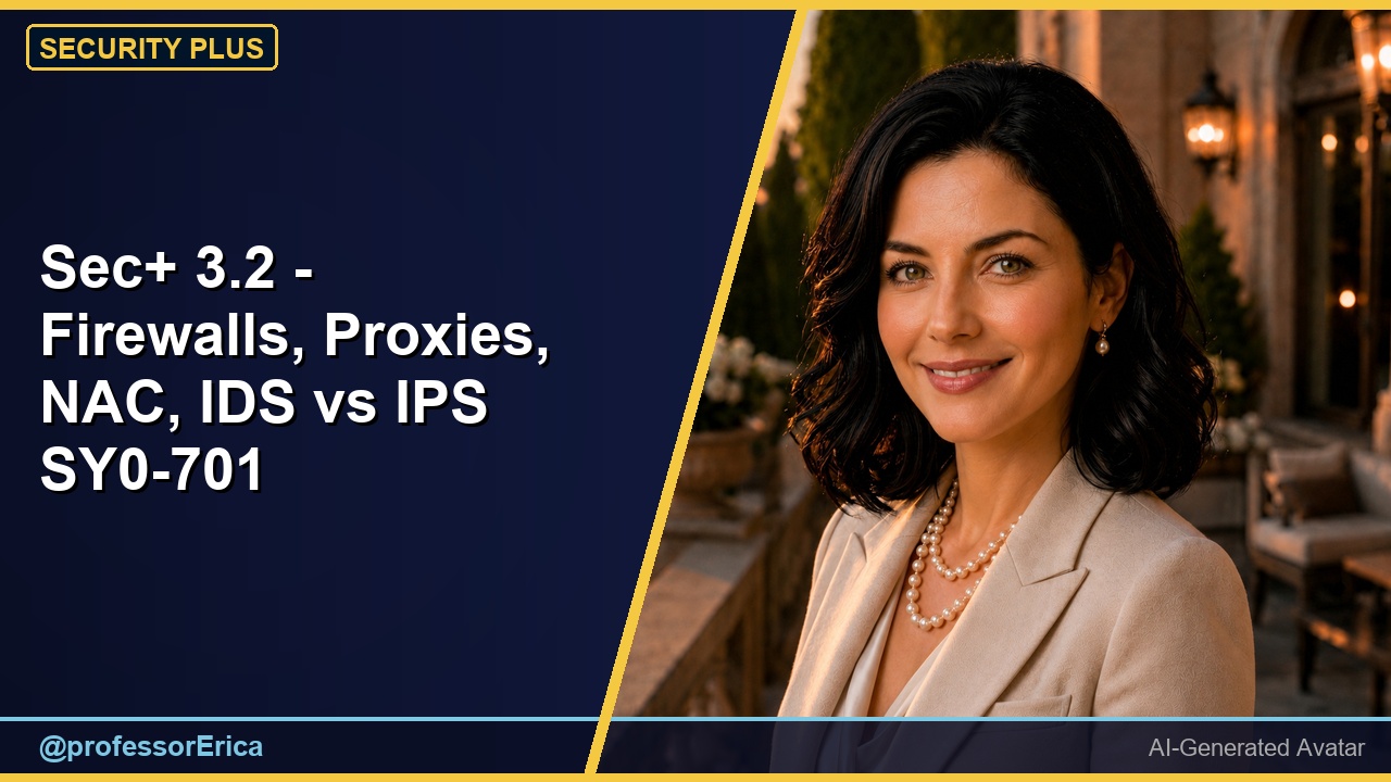 Sec+ 3.2 - Firewalls, Proxies, NAC, IDS vs IPS SY0-701