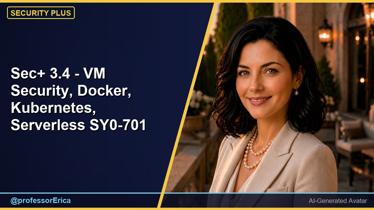 Sec+ 3.4 - VM Security, Docker, Kubernetes, Serverless SY0-701